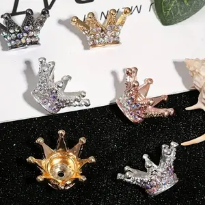 DIY Crown Spacers w/ Rhinestone Accent (4pcs)