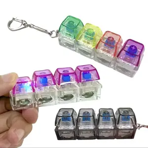 LED Crystal Keycap Keyboard Fidget Toy Keychain Clicky Stress Relief Fingertip Decompression Gadget with Vibrant Colors and Durable Design