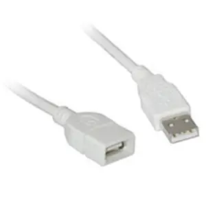 212 MAIN 3m USB A Male to A Female Shielded USB Extension Cord - White, Foil Braid, Low Power Audio & Video Accessory for Electronic Devices