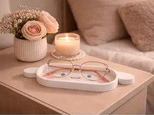 Cinnamon Roll Inspired Eyewear Holder Tray - Lightweight Cute Desk Organizer, Office Desk Accessories for Nightstand & Office Stationery Organization