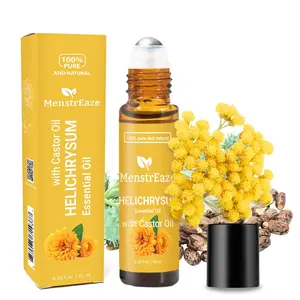 Helichrysum & Castor Oil Roll-On for Radiant Skin 10ml Soothing Revitalizing Formula with Steam-Distilled Therapeutic Oils for Clear Balanced Skin