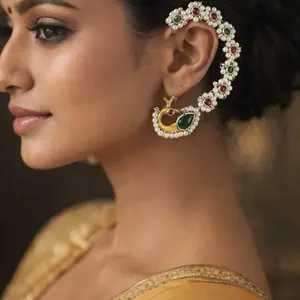 Ear Cuff with Intricate Design and Rich Colors for Stylish Earwear