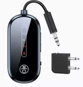 Airplane Bluetooth Transmitter.  Use your own headphones on the plane.