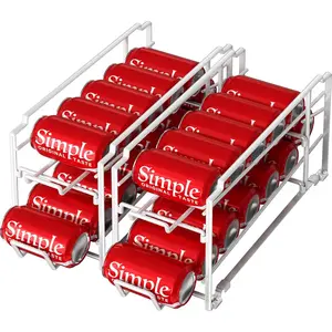 Stackable Beverage Soda Can Dispenser Organizer Rack White - 2 Pack