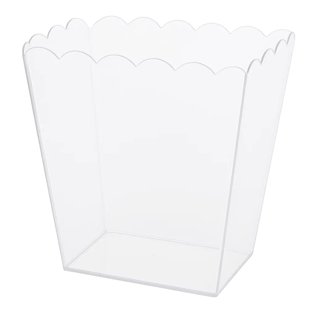 Clear Scalloped Edge Plastic Container, 55 oz