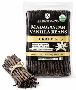 Organic Madagascar Vanilla Beans. Whole Grade A Vanilla Pods for Vanilla Extract and Baking Fresh Bourbon beans for cooking 4-6inches in length Premium grade . Imported from Madagascar