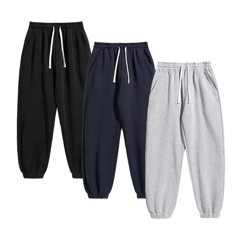 Men’s oversized sweatpants, unisex cotton fleece drawstring joggers, everyday sports pants, loungewear, streetwear, dark oatmeal grey