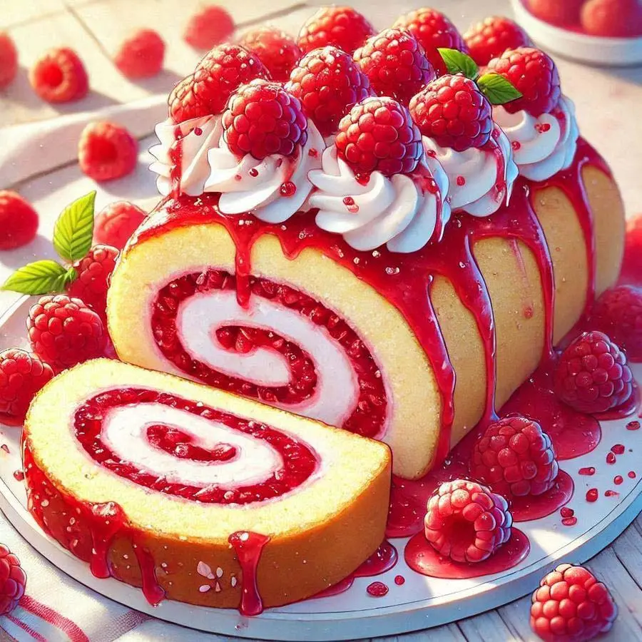 1pcs 5D DIY diamond painting kit, 5D diamond art set, DIY decoration, raspberry cake roll diamond painting kit full round drill DIY, mosaic, diamond art, DIY art home decor, Handmade Gifts, suitable for Halloween and Christmas.
