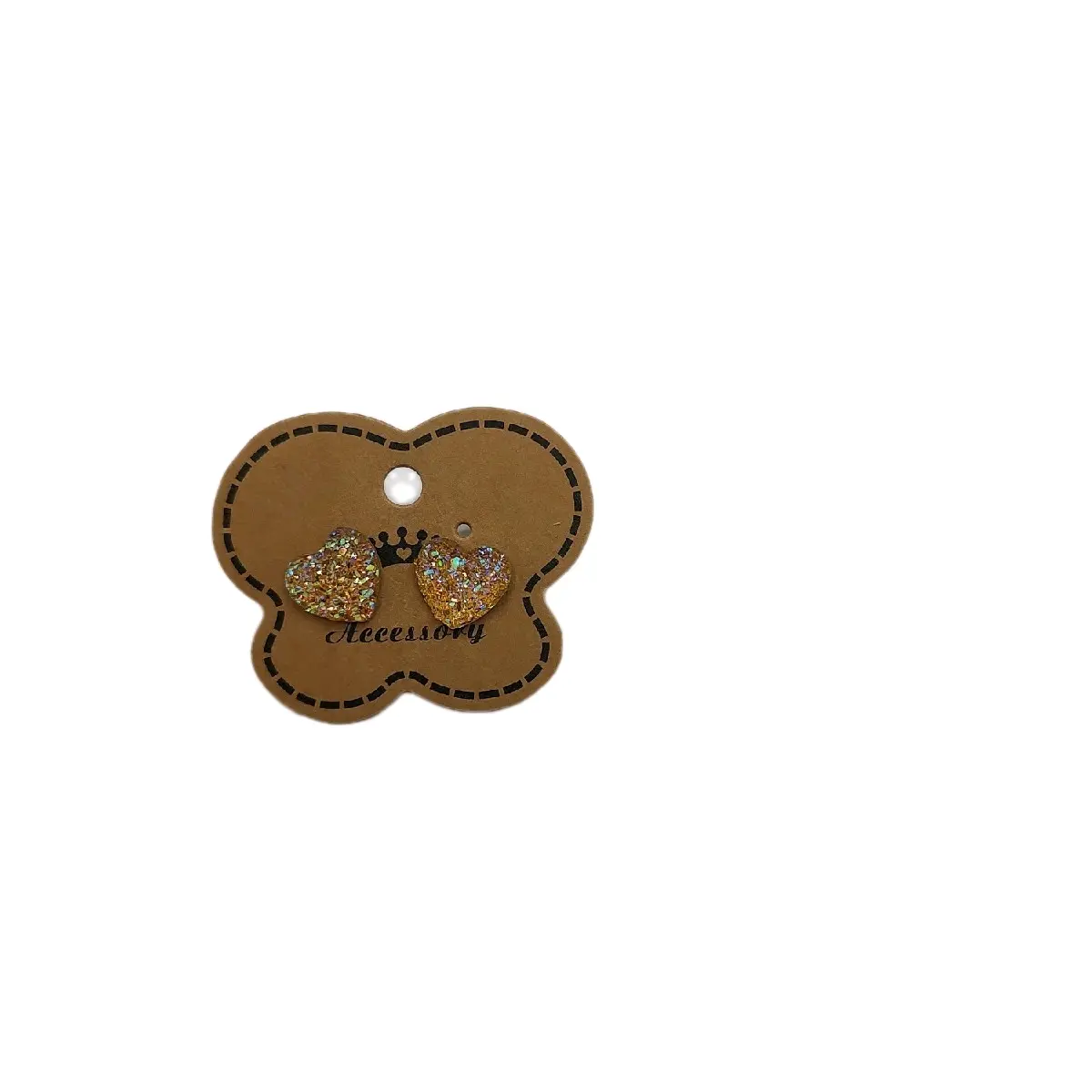 Yellow Chunky Glitter Heart Earrings for Everyone