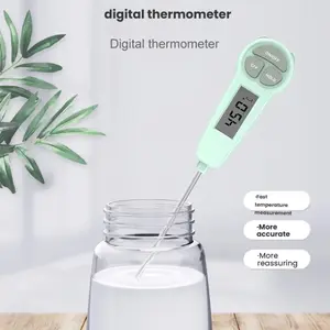 Thermocouple Food Thermometer, Fast Response <1 Second, Accurate +/-0.3°c, Ipx7 Waterproof, for Meat/candy/BBQ/water Temperature, Set of 2。Product Includes LR-44 Button Battery (Pre-Installed for Immediate Use)