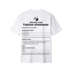 Our T-shirts and product online warranty cards