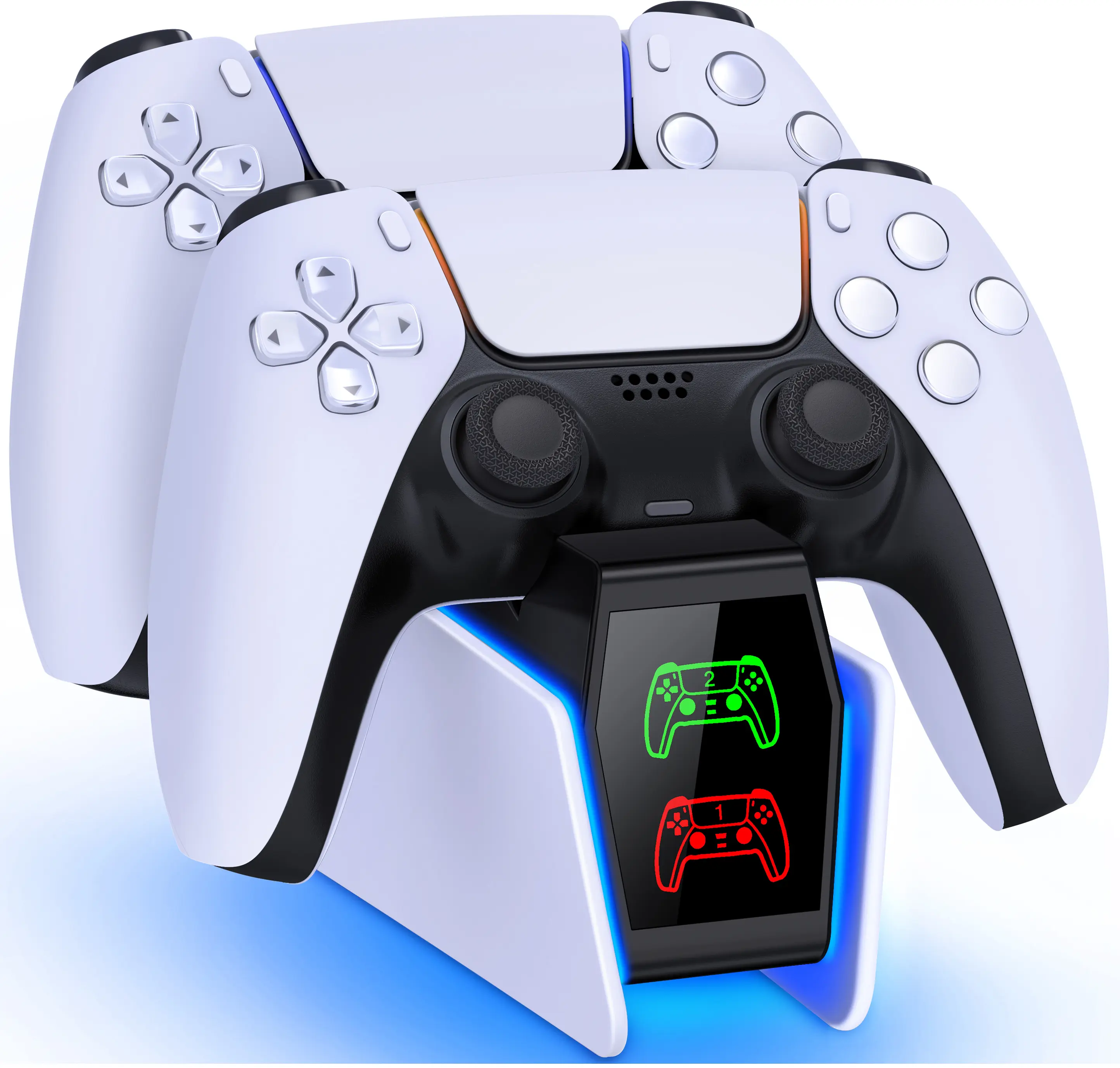ESYWEN Dual Fast Charger Dock with LED Indicator, Wireless Console Gamepad Charging Stand for PlayStation 5 (PS5) Controllers, Game Console Accessories,back to school,back to school haul