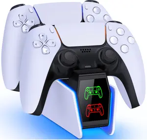 ESYWEN Dual Fast Charger Dock for PS5 Controllers with LED Indicator Charging Stand for PlayStation 5 Gamepads