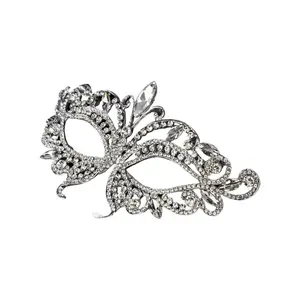 1pc Rhinestone Half Face Mask Women Masquerade Eye Mask Shiny Rhinestone Metal Mask For Party, Prom, Masquerade Ball Bridal Cosplay Events