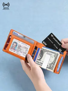 Rfid Carbon Fiber Card Holder Wallets Men Small Slim Mini Money Bag Bifold Leather Wallets for Men Male Luxury Vallet, Casual, Travel Wallet, Gift for Men, Anti Theft Wallet, Rfid Blocking Wallets, Rfid Shielded Wallet