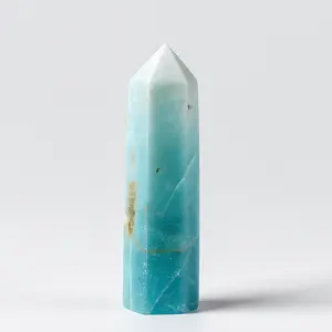 Natural Amazonite Hexagonal Crystal Tower | Blue-Green Energy Point | Emotional Balance · Inspired Creativity · Heart Chakra Guardian