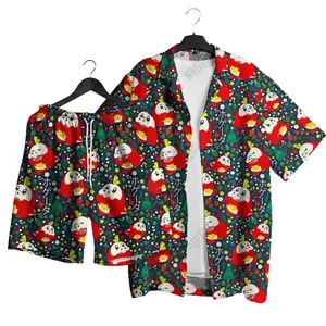 Fuecoco PKM Hawaiian Shirt Set – Tropical Button-Up Shirt, Summer Beach Short, Funny Unisex Vacation Outfit, Family Matching for All Ages,  Shirt Gift