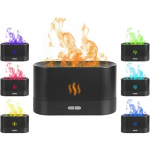 Flame Air Humidifier, 7 Colors Essential Oil Aroma Diffuser, Ultrasonic Flame Air Diffuser
