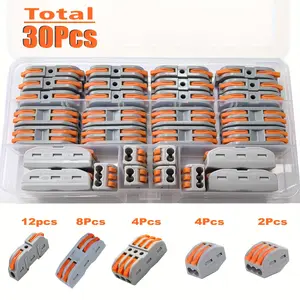 30pcs Quick Wire Connector Box Set, Non-Rechargeable Primary Battery Type, Ideal for Electrical Connections, Durable and Reliable, Quick Snap Connector