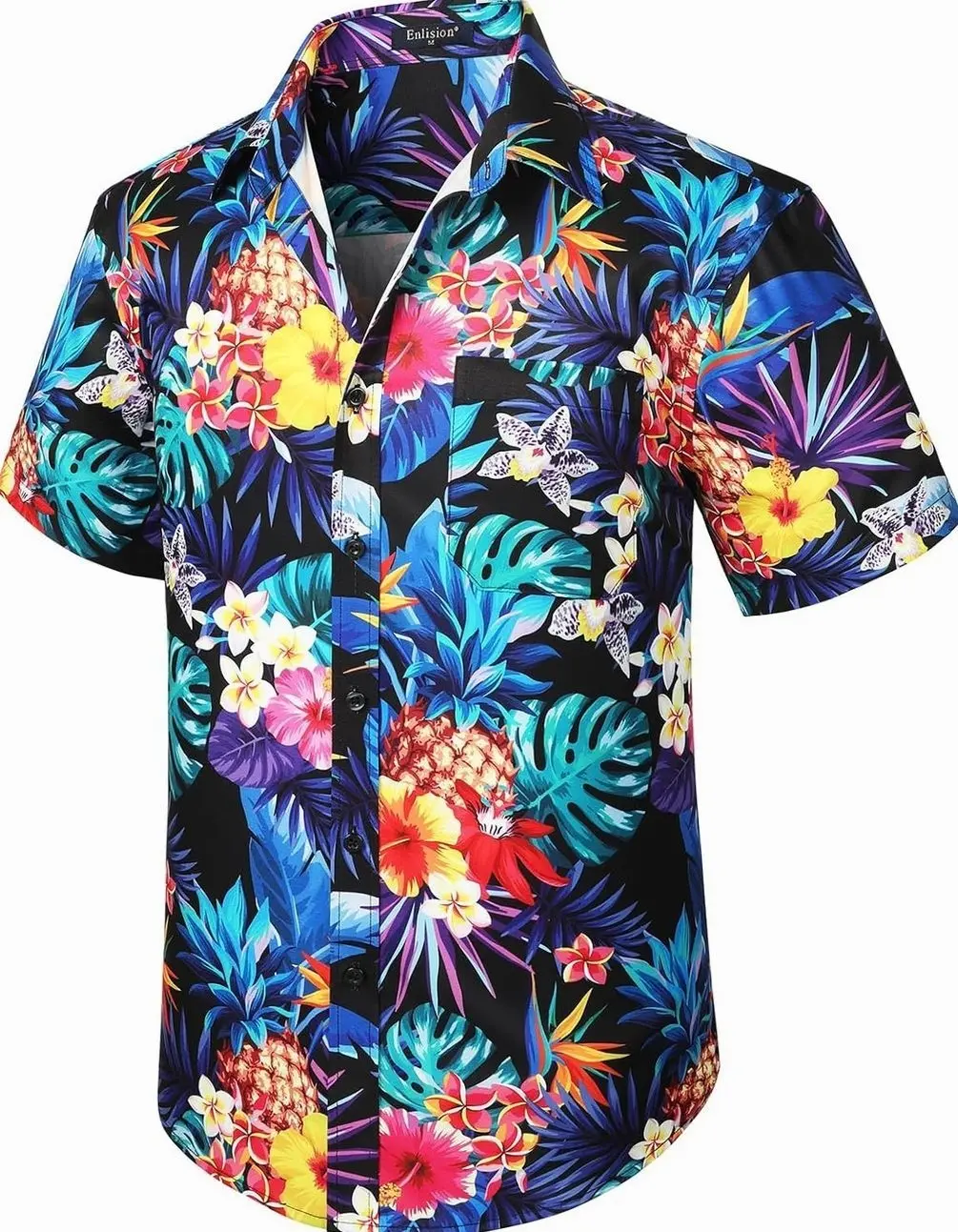 Men's Hawaiian Shirts Short Sleeve Casual Floral Button Down Tropical Shirt Summer Holiday Beach Aloha Hawaii Shirt V3