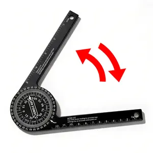 Miter Saw Protractor|7-Inch Aluminum Protractor Angle Finder Featuring Precision Laser-Inside & Outside Miter Angle Finder for Carpenters, Plumbers and All Building Trades (Black)