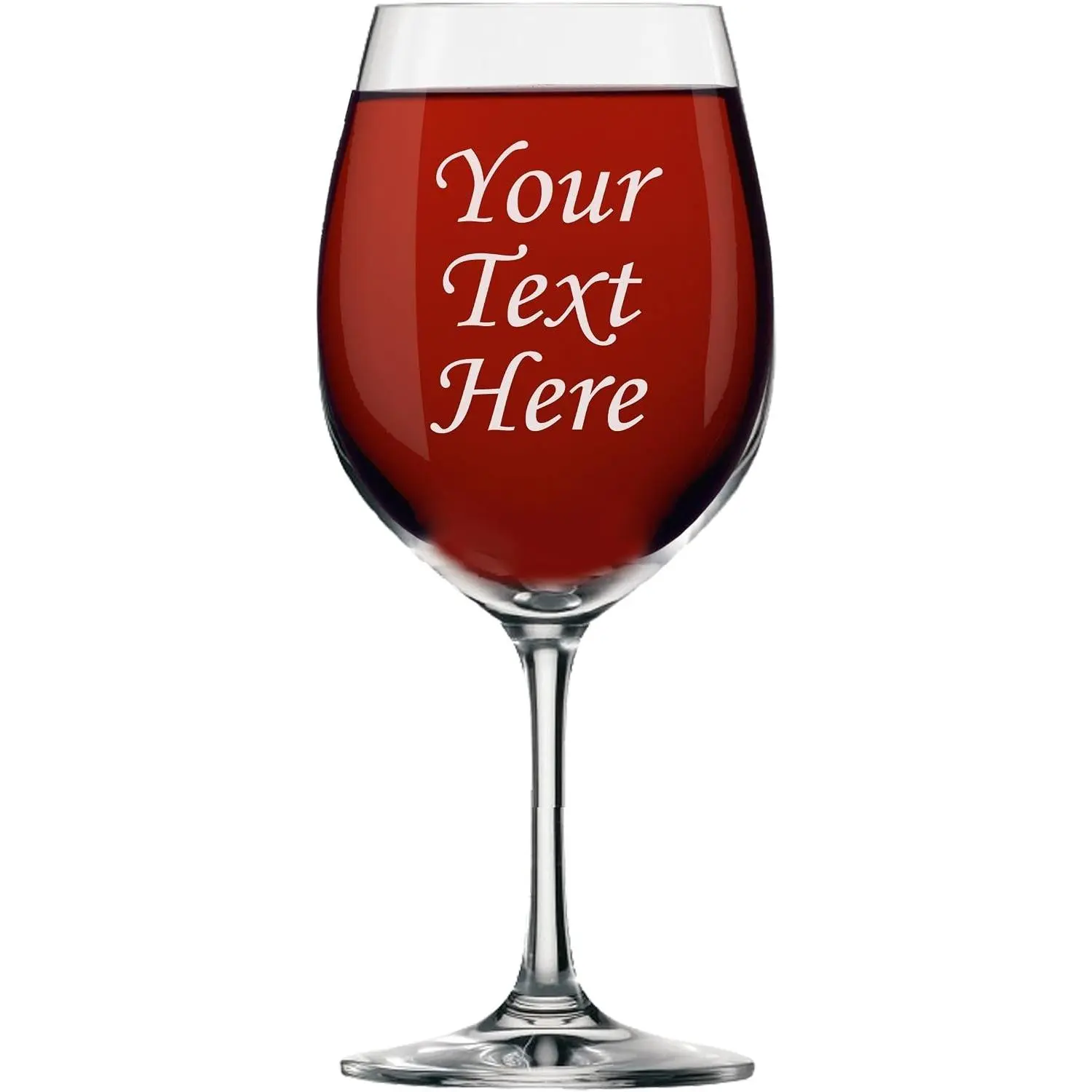 Personalized Stem Wine Glass Engraved With Your Custom Text