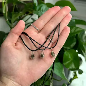 Mini Moldavite Cage Necklaces