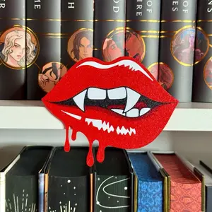 Vampire Lips Bookshelf Sign Library Decor for Book Lovers Fantasy Bookshelf Decor 3D Printed Home Decor Unique Gift