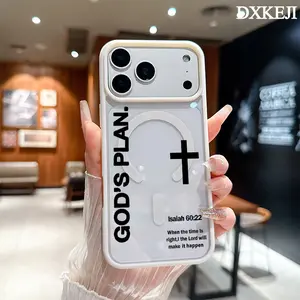 God's Plan Pattern Magnetic MagSafe Phone Case for iPhone 17 Air/16 Pro Max 15 Pro 14 13 12 11 Plus Lightweight Shockproof Slim Protective Cover Supports Wireless Charging Case Casing