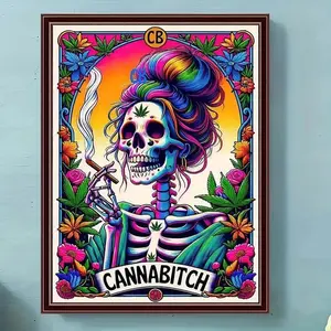 Skull & Letter Pattern DIY Diamond Arts Colorful Painting Kit without Frame, 5D Diamond Arts Colorful Painting Kit, Wall Art Decor for Home