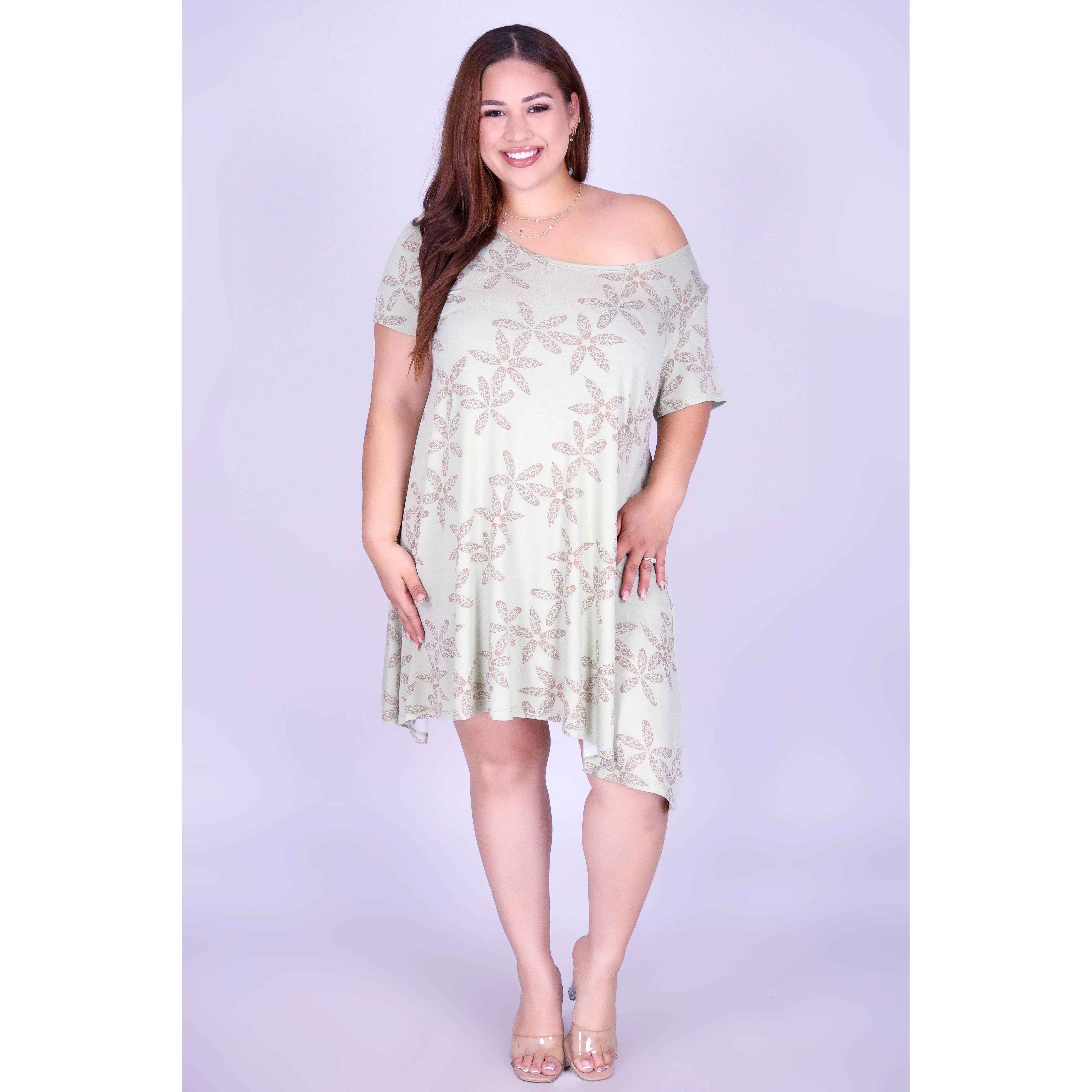 MITER PUA SHELL TRAPEZE DRESS