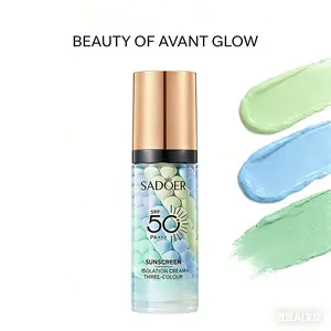 3-in-1 Color Correcting Facial Serum, Moisturizing Primer, , SPF 50 PA+++, Brightening Primer for Even Skin Tone, Oil Control & Refreshing, Lime, Blue& Green Tones