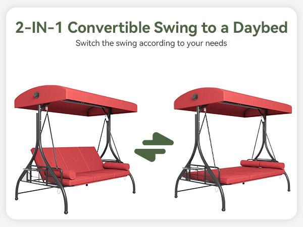 Aoxun 3-Seat Outdoor Swing Chair for Adults - Stable Steel Frame, Canopy, Cup Holder, 2-in-1 Convertible Porch Bed, Thick Cushions, 800lbs Load Glider Patio Swings (Gray, Blue), Porch Bed Swing Aoxun 3-Seat Outdoor Swing Chair for Adults - Stable Steel Frame, Canopy, Cup Holder, 2-in-1 Convertible Porch Bed, Thick Cushions, 800lbs Load Glider Patio Swings (Gray, Blue), Porch Bed Swing