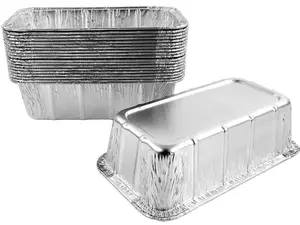 Snappafy 1.5 lb. Disposable Aluminum Foil Loaf Bread Baking Pan 8" x 4.25" x 2.34" - Made in USA (Pack of 40)