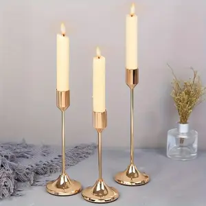 3-Piece Candlestick Set, French Silver Color Vintage Decorative Candles Holder, Home Decoration, Table Home Wedding Festival Fireplace Gift