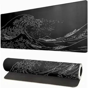 Gaming  Pad   Wave XL - 35.4x15.75 Extended Desk Mat, Non-Slip Rubber Base, Stitched Edges