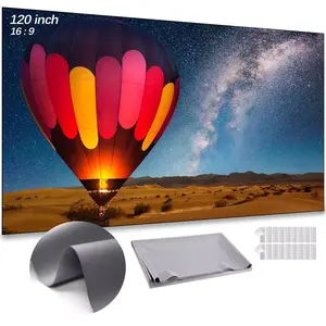 Projector Screen, 16:9 HD High Definition Portable Outdoor Projector Screen, Foldable Movie Projection Screen, Suitable for Indoor Outdoor Parties Home Office Classroom (120 Inches)
