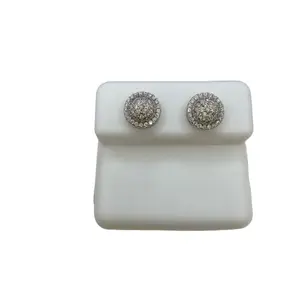 925 sterling silver 8mm studs screw back high quality Italian silver Moissanite (( aretes pegados de 8mm Alta calidad piedras finas Moissanite plata Italiana