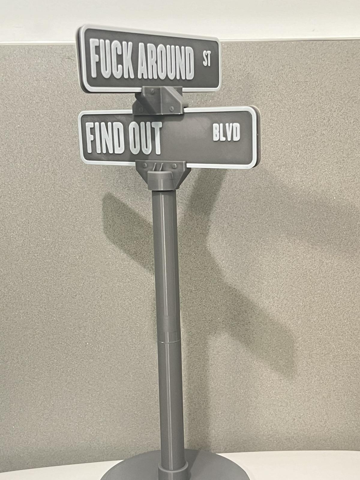 Fuck Around And Find Out Desk Sign Funny Office Decor, Restaurant & Bar Sign | Unique Gift Idea for Friends, Meme Street Style premium quality funny sign
