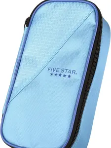 Back to School Pencil Pouch, Pen Case, High-Capacity Zipper Pouch, Storage Organizer for School Supplies Earbuds Chargers Cables Makeup, Blue/Denim
