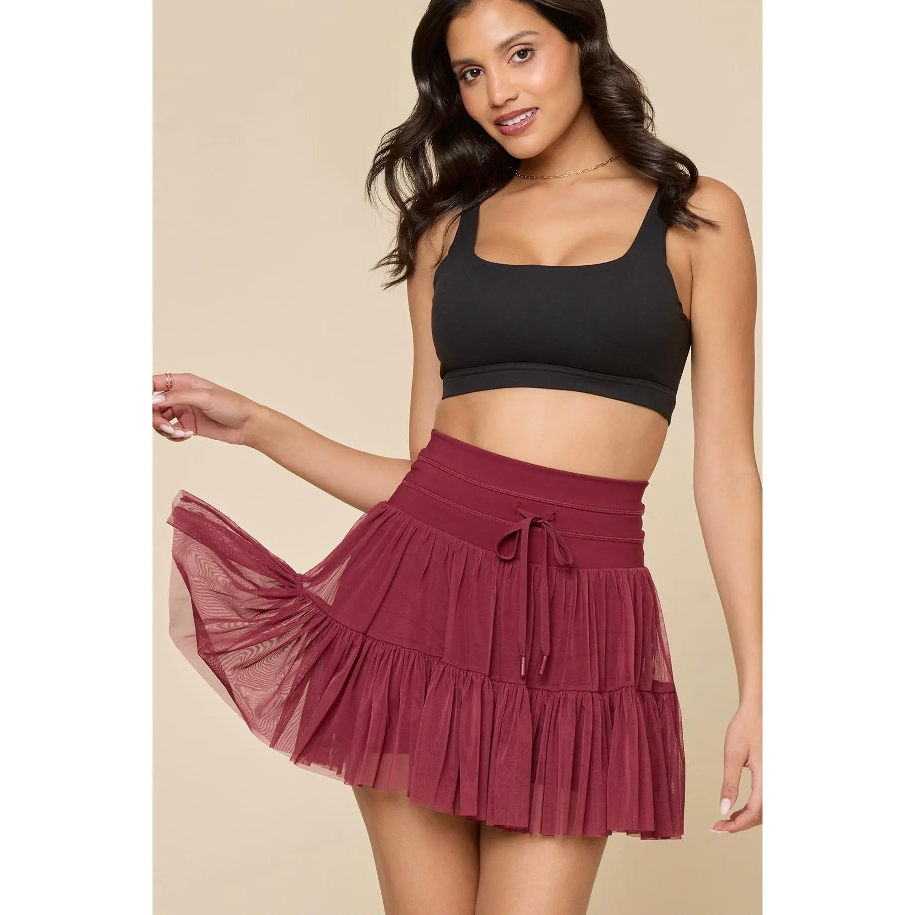Pirouette Skort (Longer) - Crimson Pirouette Skort (Longer) - Crimson