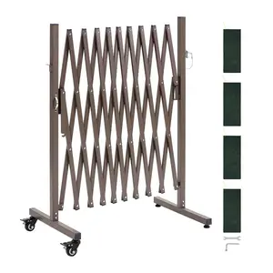 VEVOR Expandable Barricade, 10FT Expandable Safety Barrier, Flexible Mobile Barricade with Locking Casters, Portable Folding Security Gate Metal Traffic Fence for Patio Garden StairwayVEVOR Super Brand Day