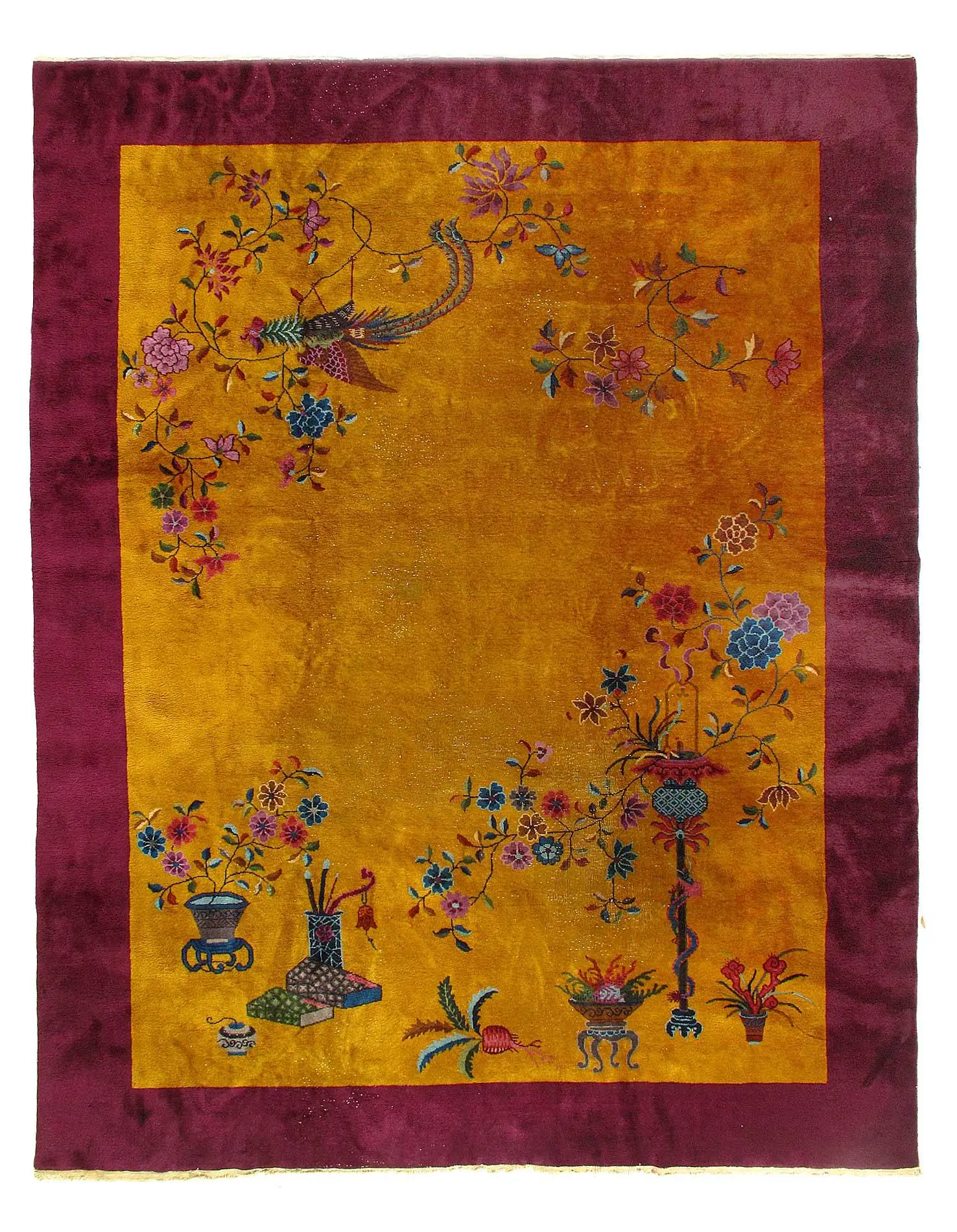 Canvello Antique Chinese Art Peking Rug - 9' X 12'