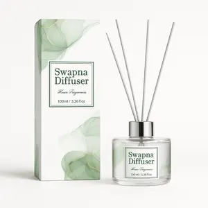 Swapna Diffuser 100ml with Sticks & White Flower Long Lasting Home Fragrance Essential Oil Reed Diffuser