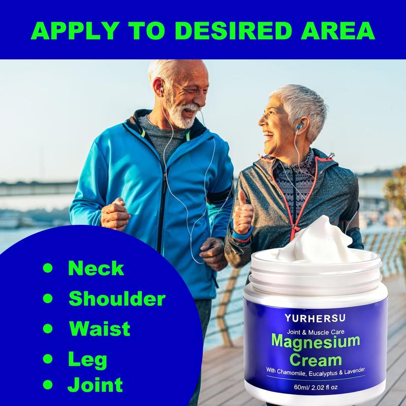 Nighttime Calming Magnesium Cream, Lavender & Grape Seed Oil, Deep Moisturizing Body Balm, Daily Massage & Hydration Care