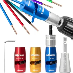 Wire Stripper and Twister for AWG,14-12-10 Gauge Electric Wire Stripper Wire Twister Tool for Drill Set 4in1 Professional Electrician Wire Twister Stripping and Twisting Tool(4PCSAWG)