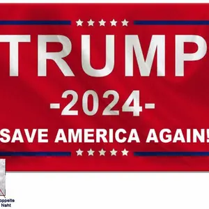 2024 Donald Trump President Reelection Red Large Flag Save America Again 3'x5' Banner