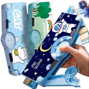 1pc Multifunctional Cartoon Storage Box For Pens, Pencils, Markers, Scissors And Tape Measure - Cute Kawaii Pen Case For Learning And Office Supplies - Perfect Gift