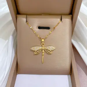 Stainless Steel Dragonfly Necklace
