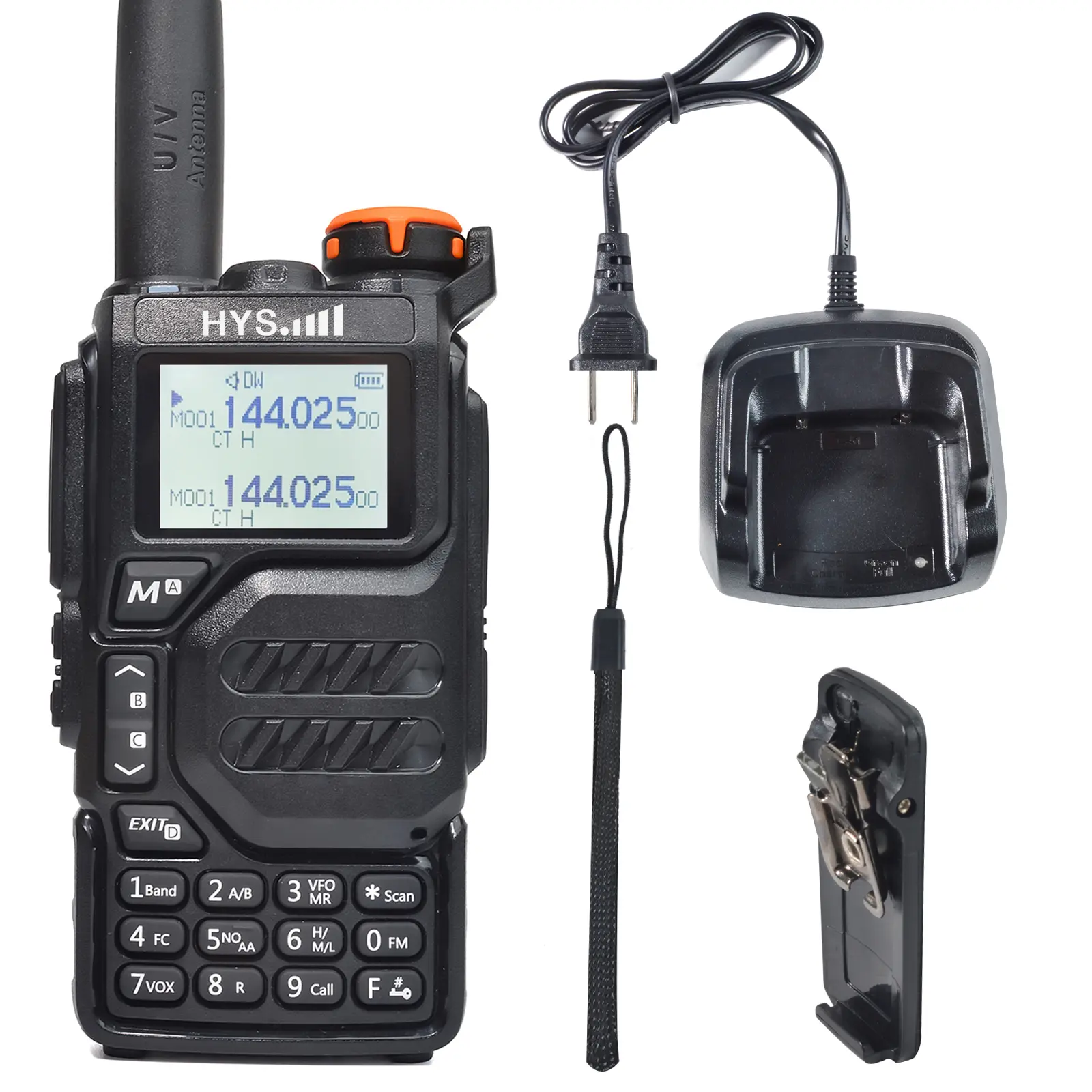 HYS UVK5 Dual Band Walkie Talkie with Type-C, Handheld Portable/Amateur Radio, NOAA Weather Forecast, Flash Copy Frequency, AM/FM Radio (RX)